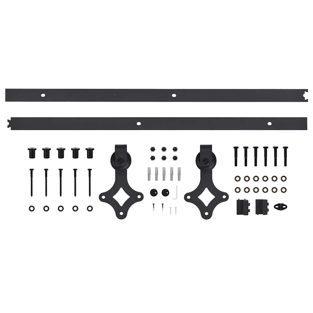 145261 vidaXL Sliding Door "SKIEN" Hardware Kit 200 cm Steel Black