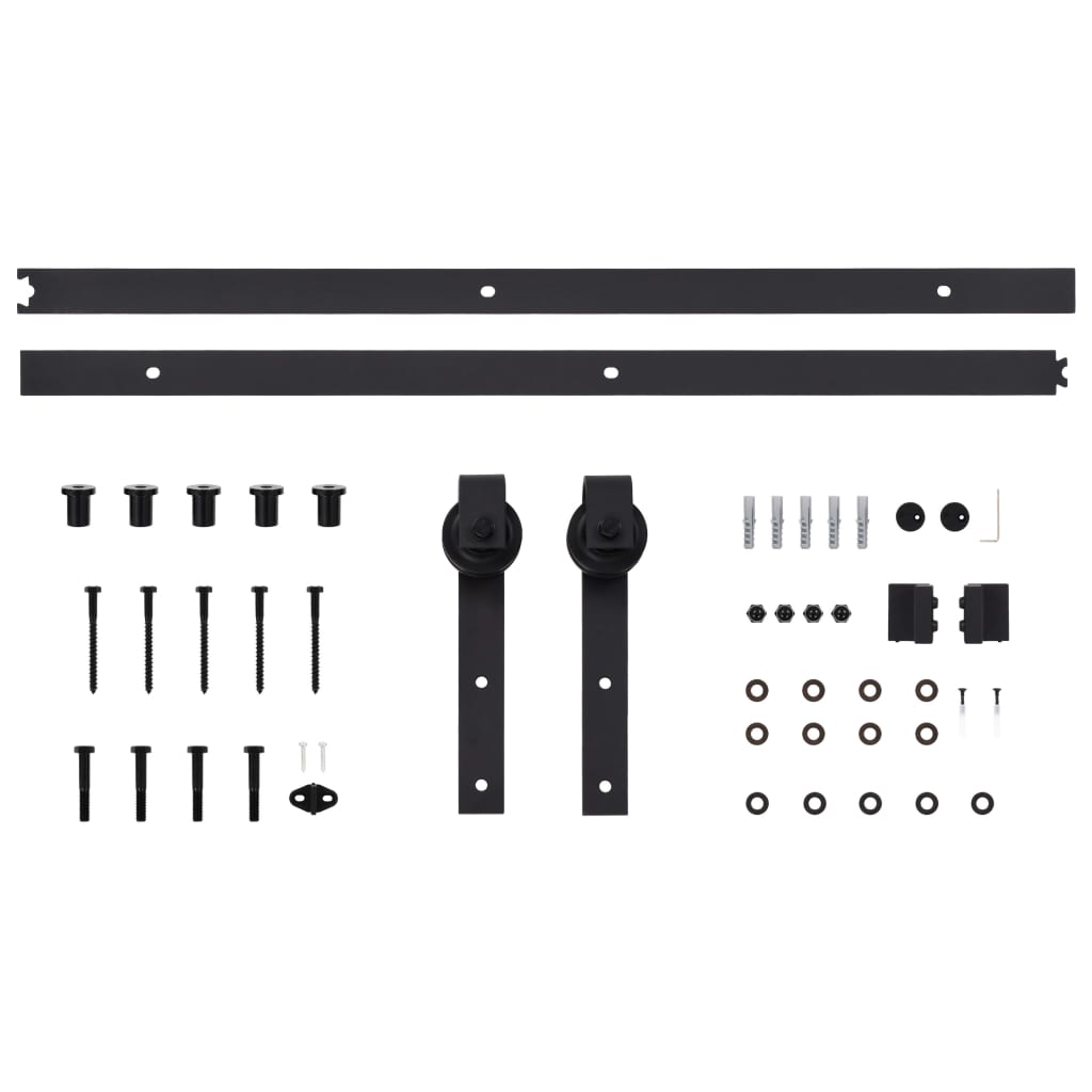 vidaXL Sliding Door SKIEN Hardware Kit 183 cm Steel Black