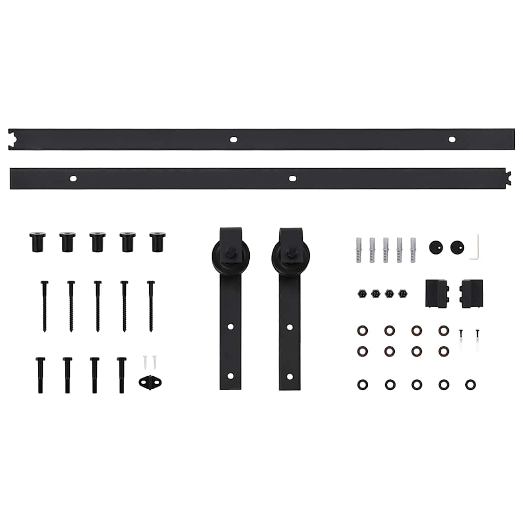 vidaXL Sliding Door "SKIEN" Hardware Kit 183 cm Steel Black