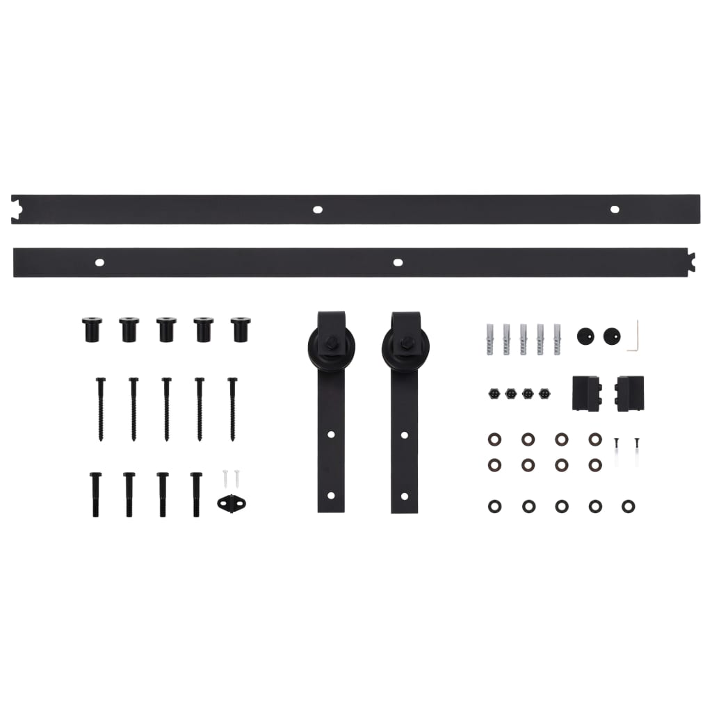 vidaXL Sliding Door SKIEN Hardware Kit 200 cm Steel Black