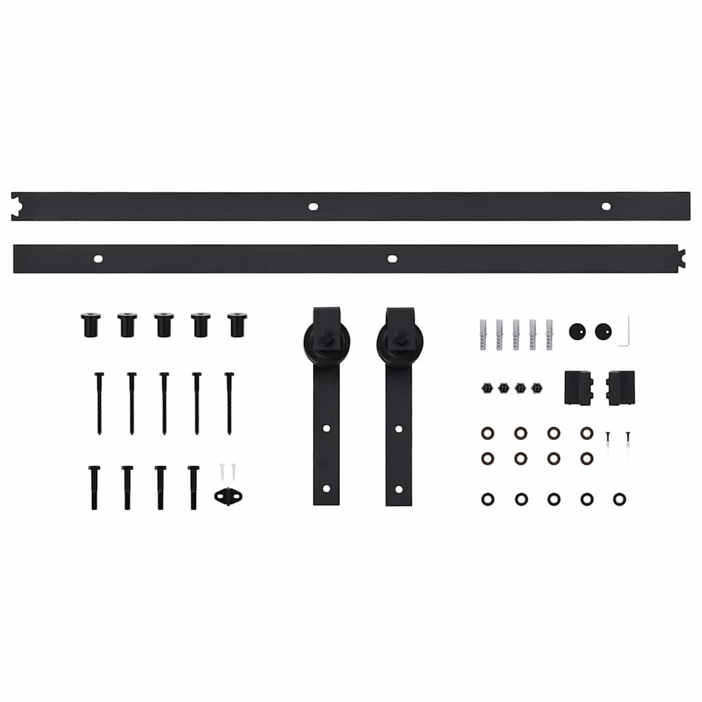 vidaXL Sliding Door "SKIEN" Hardware Kit 200 cm Steel Black