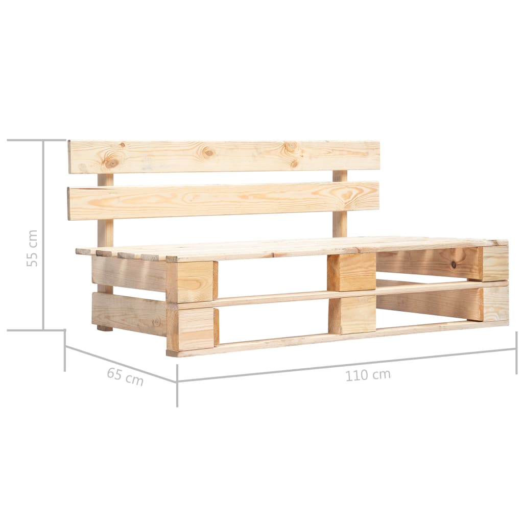 vidaXL Pallet Bench | Natural wood colour | Impregnated pinewood | Standard
