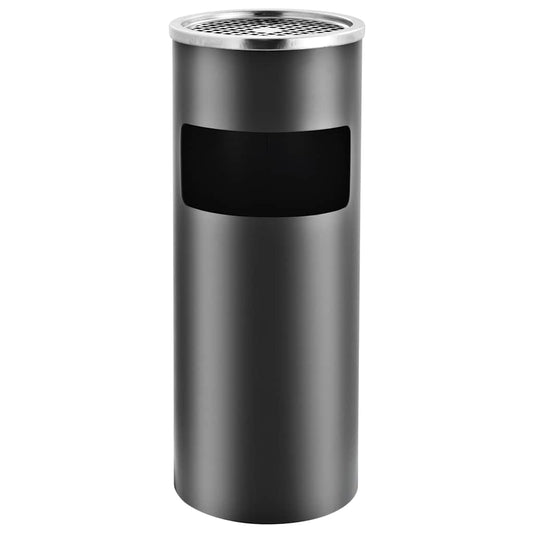 vidaXL Ashtray Dustbin 30 L Steel Grey