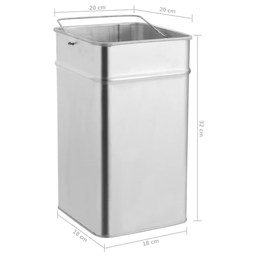 vidaXL Ashtray Dustbin 36 L Stainless Steel