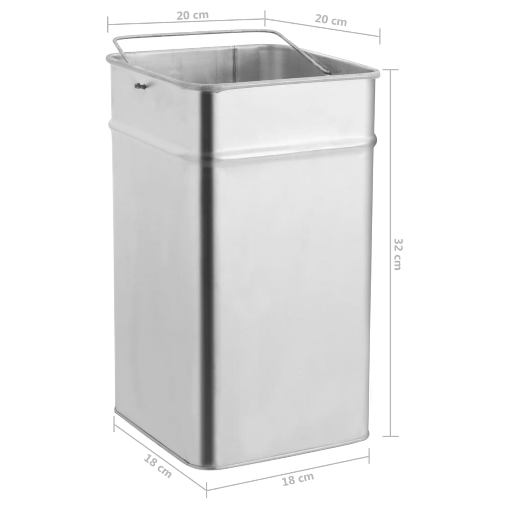 vidaXL Ashtray Dustbin 36 L Steel Black