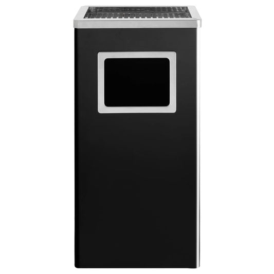 vidaXL Ashtray Dustbin Hotel 45 L Steel Black
