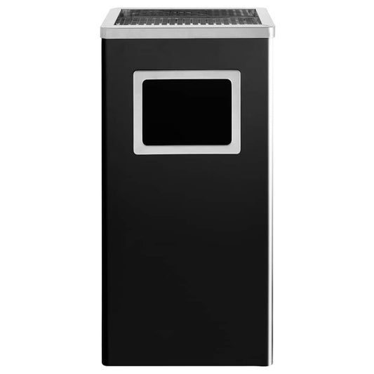 vidaXL Ashtray Dustbin 45 L Steel Black