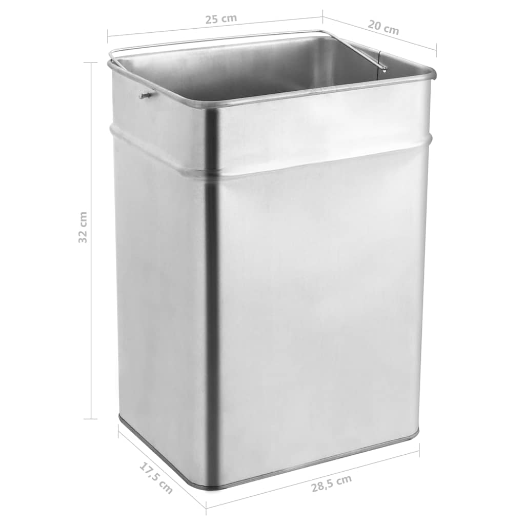 vidaXL Ashtray Dustbin 45 L Steel Black