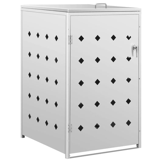 vidaXL Single Wheelie Bin Shed 240 L Stainless Steel