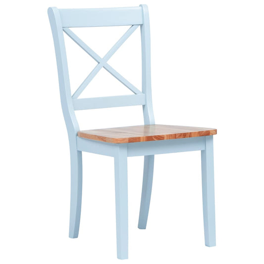 vidaXL Dining Chairs 6 pcs Grey and Light Wood Solid Rubber Wood
