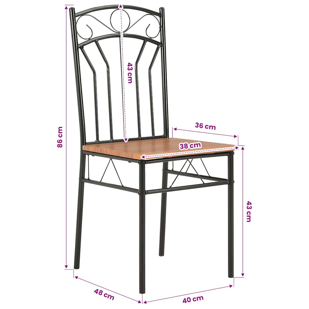 vidaXL Dining Chairs 2 pcs Brown MDF