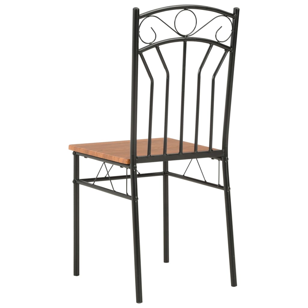 vidaXL 7 Piece Dining Set MDF and Steel Brown