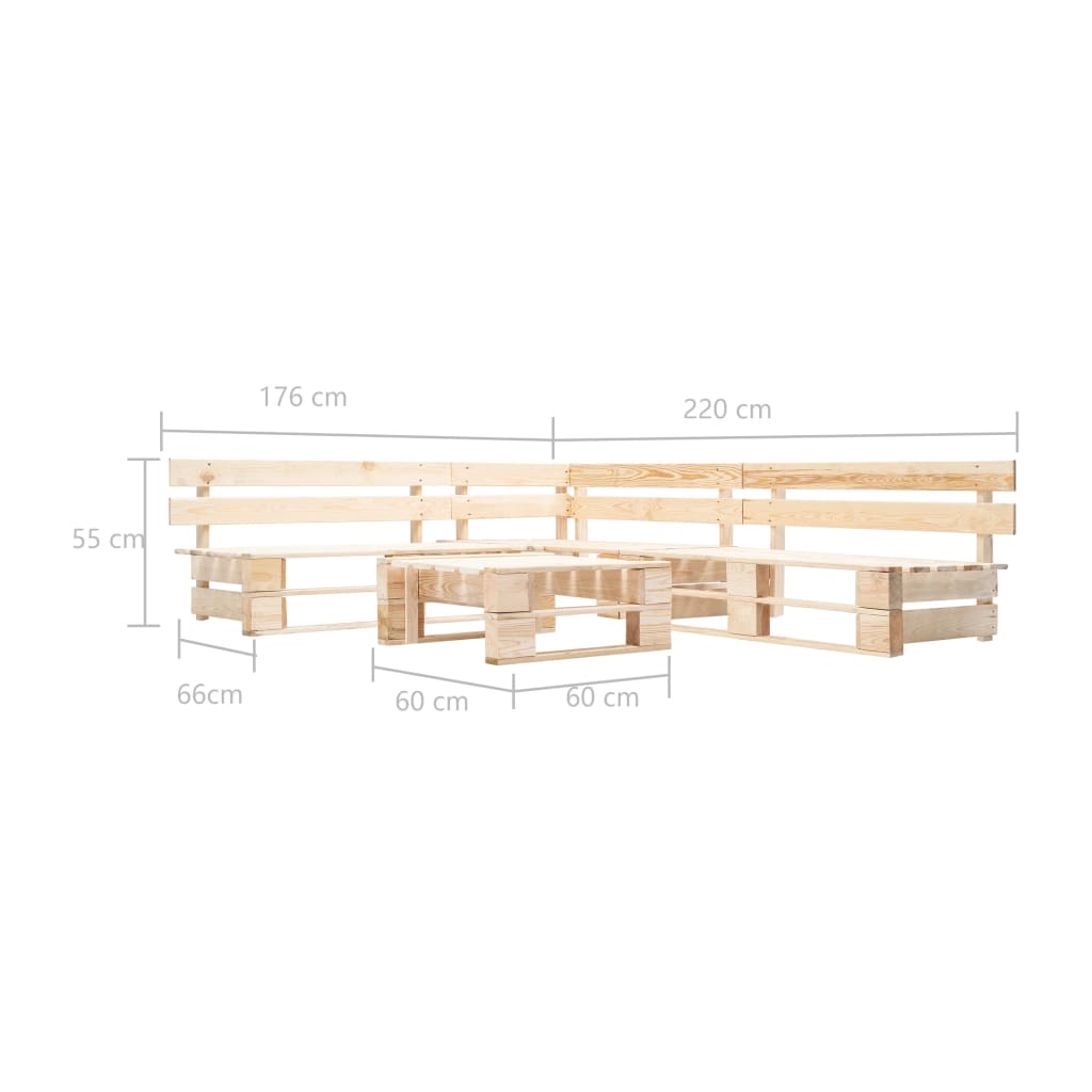 vidaXL Garden Lounge Set | Natural wood | Impregnated pinewood | Large | Modular