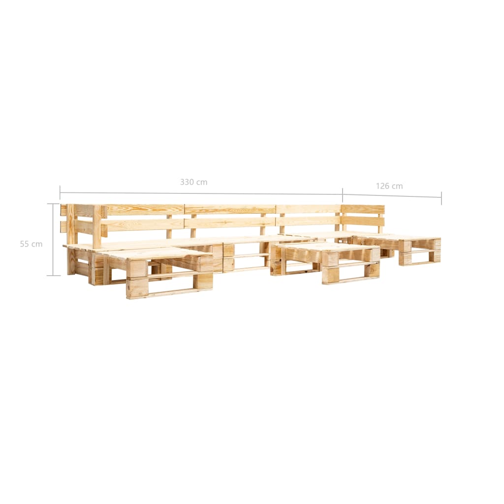vidaXL Garden Lounge Set | Natural wood colour | Impregnated pinewood | Large