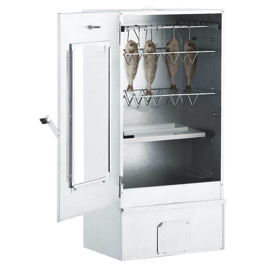46528 vidaXL BBQ Oven Smoker with 1kg Wood Chips 44,5x29x83 cm
