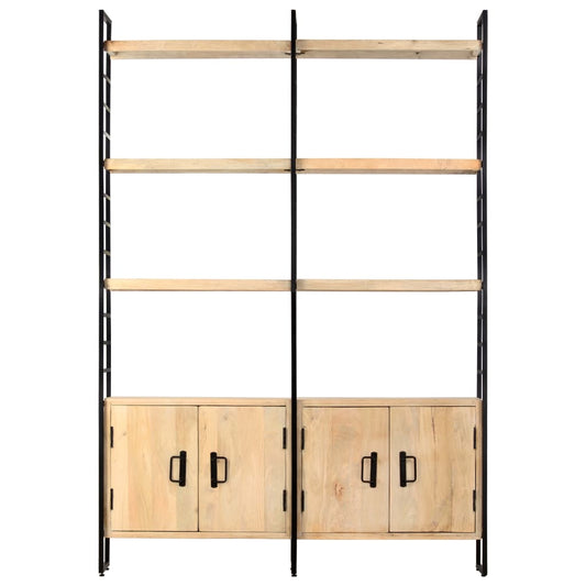 284417 vidaXL 4-Tier Bookcase 124x30x180 cm Solid Mango Wood