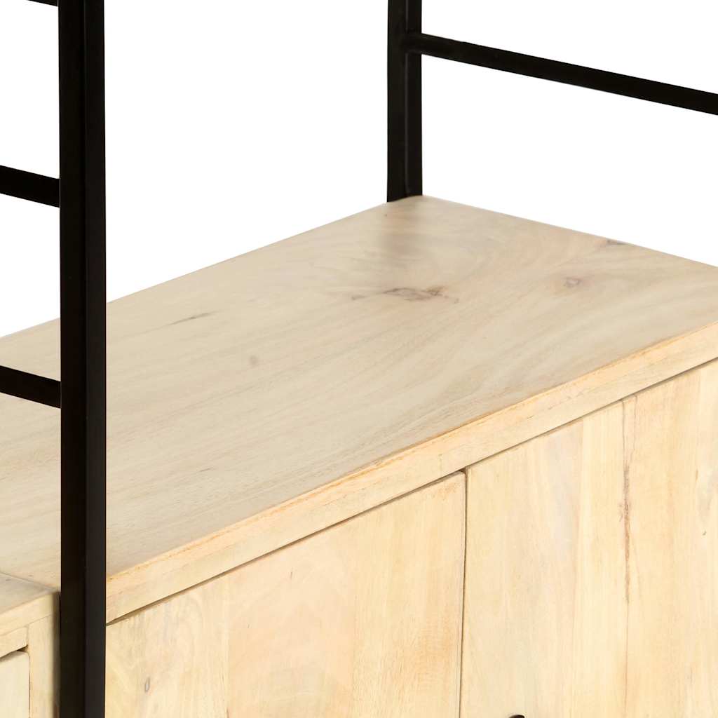 vidaXL 4-Tier Bookcase 124x30x180 cm Solid Mango Wood