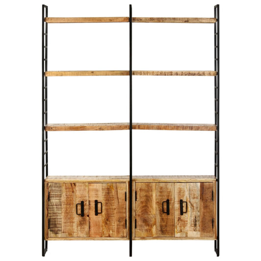 284418 vidaXL 4-Tier Bookcase 124x30x180 cm Rough Mango Wood