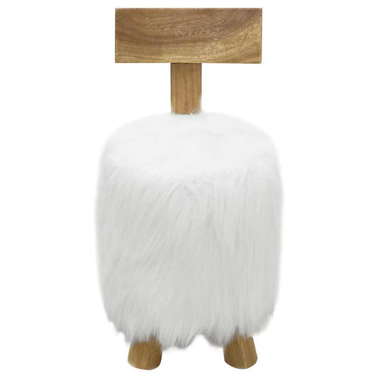 285207 vidaXL Stool White Solid Teak Wood