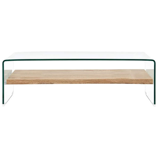 284743 vidaXL Coffee Table Clear 98x45x31 cm Tempered Glass