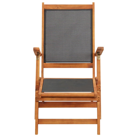 vidaXL Deck Chair | Black | Acacia wood | Standard | Ergonomic | Deck Chair