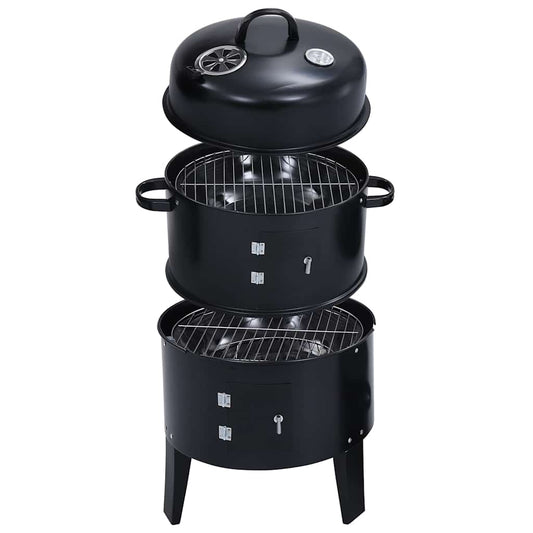 vidaXL 3-in-1 Charcoal Smoker BBQ Grill 40x80 cm
