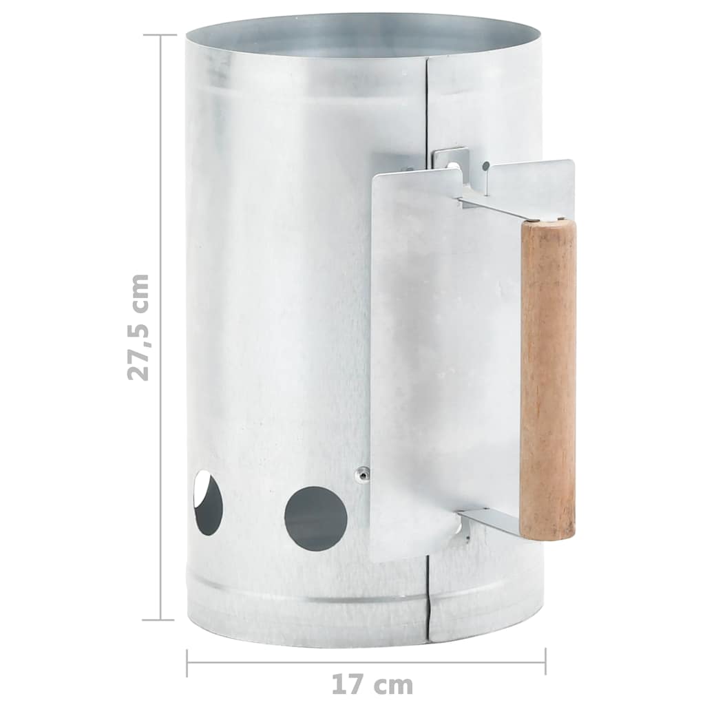 vidaXL Charcoal Grill Chimney Starter Galvanised Steel