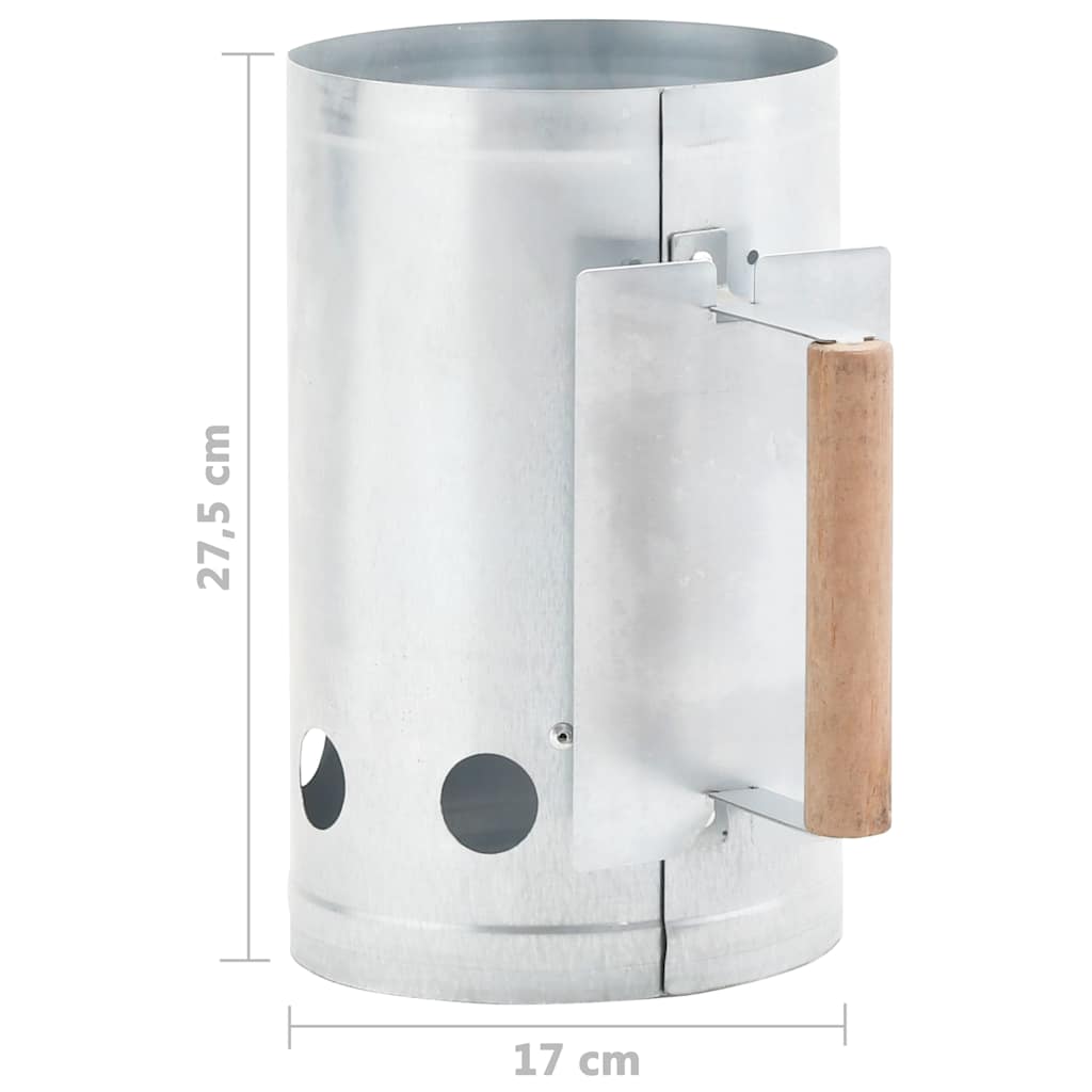 46614 vidaXL Charcoal Grill Chimney Starter Galvanised Steel