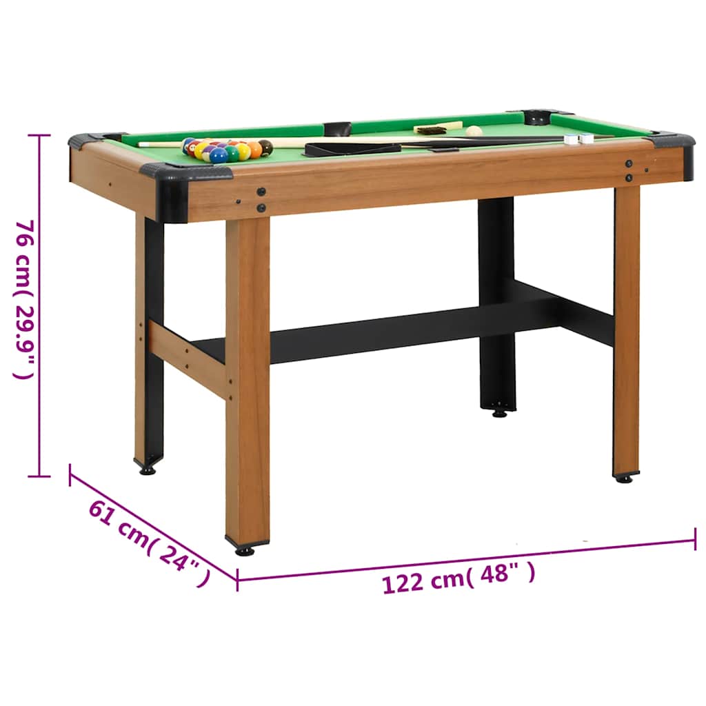 vidaXL 4 Feet Billiard Table 122x61x76 cm Brown