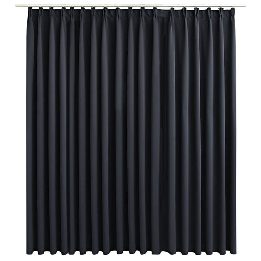 134417 vidaXL Blackout Curtain with Hooks Black 290x245 cm