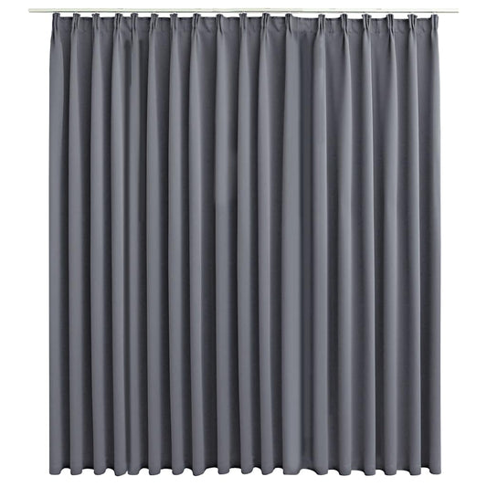 134433 vidaXL Blackout Curtain with Hooks Grey 290x245 cm
