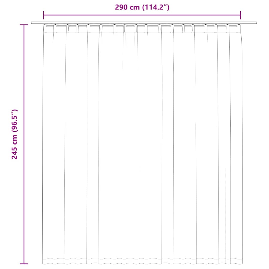 134433 vidaXL Blackout Curtain with Hooks Grey 290x245 cm