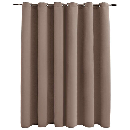 134437 vidaXL Blackout Curtain with Metal Rings Taupe 290x245 cm