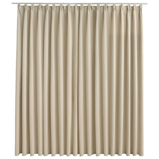 134449 vidaXL Blackout Curtain with Hooks Beige 290x245 cm