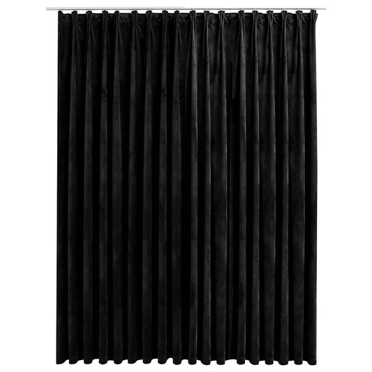 134495 vidaXL Blackout Curtain with Hooks Velvet Black 290x245 cm
