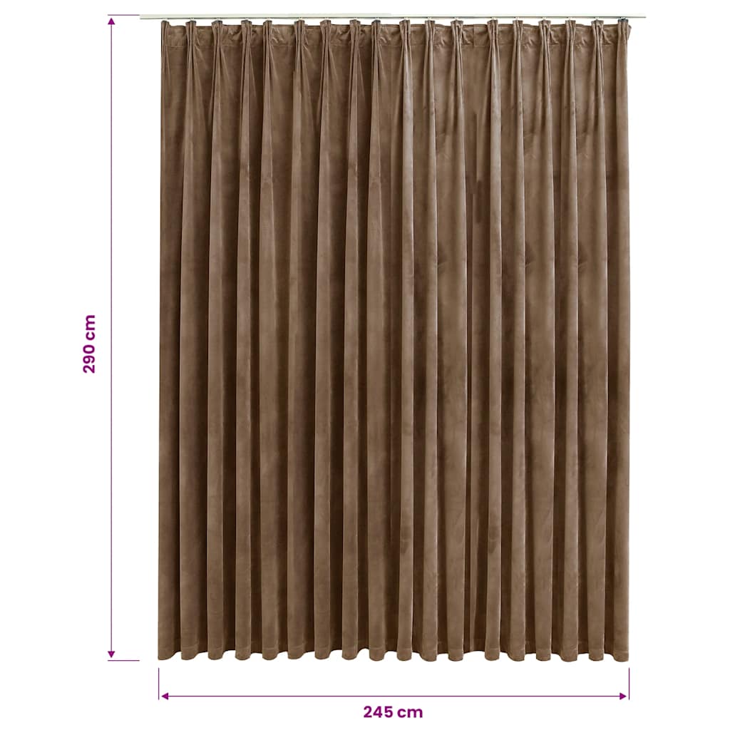 vidaXL Blackout Curtain with Hooks Velvet Beige 290x245 cm