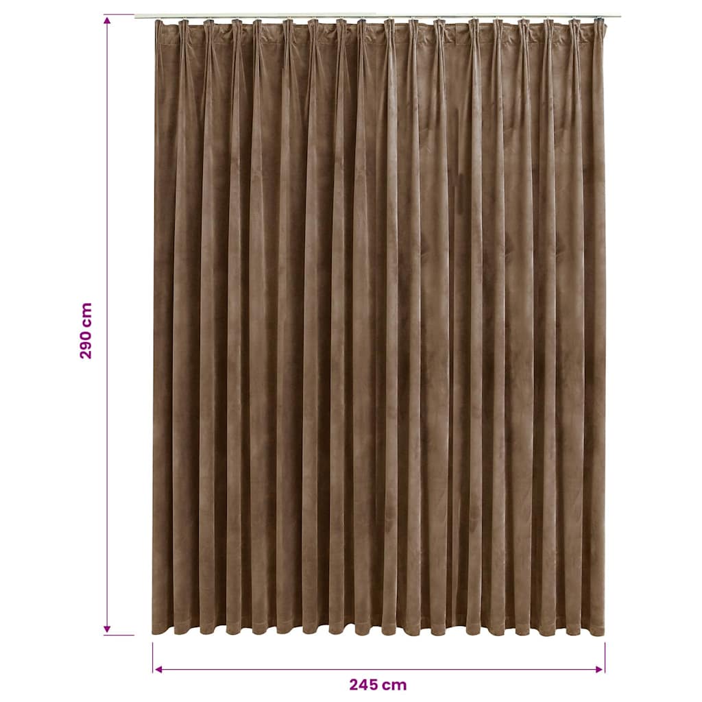 134511 vidaXL Blackout Curtain with Hooks Velvet Beige 290x245 cm