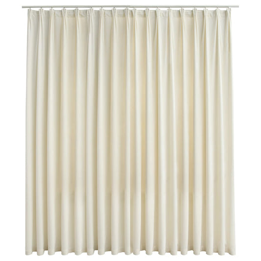 134519 vidaXL Blackout Curtain with Hooks Velvet Cream 290x245 cm