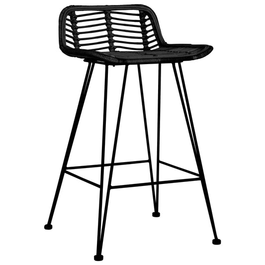 vidaXL Bar Chairs 2 pcs Black Rattan