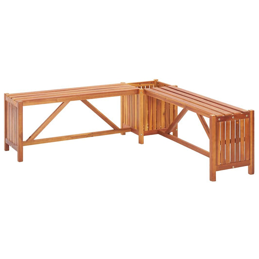 46345 vidaXL Garden Corner Bench with Planter 117x117x40 cm Solid Acacia Wood