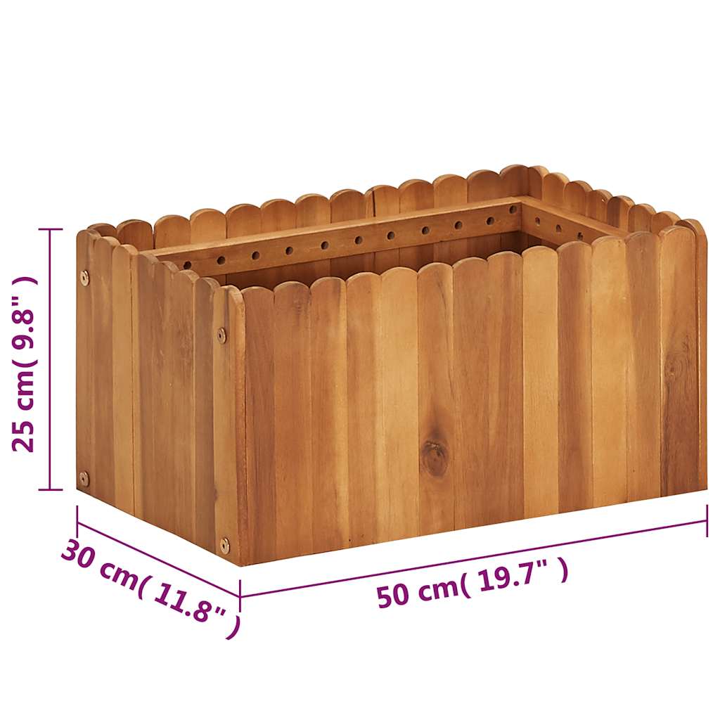 45917 vidaXL Garden Raised Bed 50x30x25 cm Solid Acacia Wood