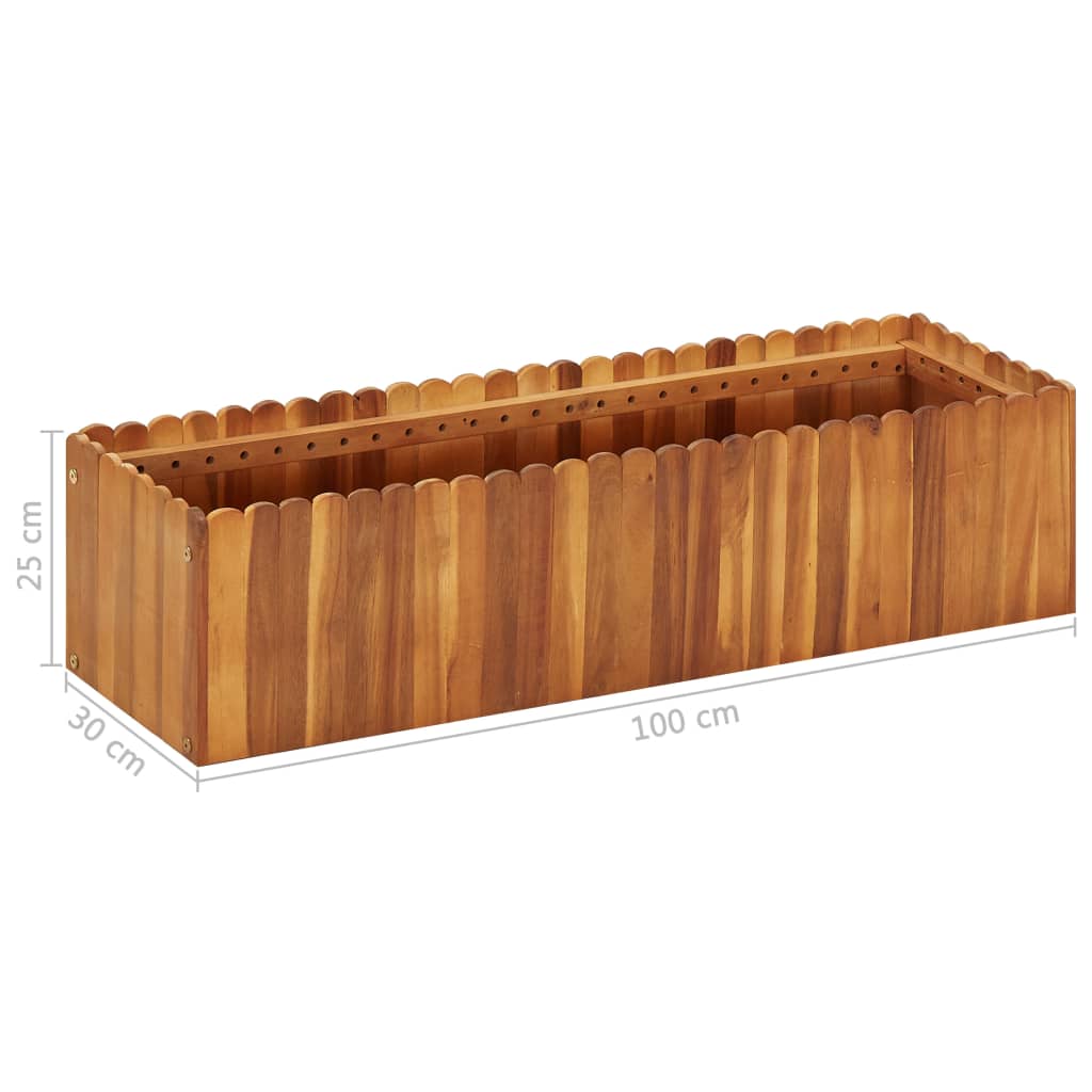 vidaXL Raised Bed | Natural wood colour | Solid acacia wood | Large | Planters