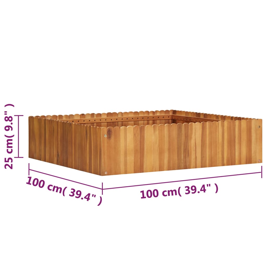 45922 vidaXL Garden Raised Bed 100x100x25 cm Solid Acacia Wood