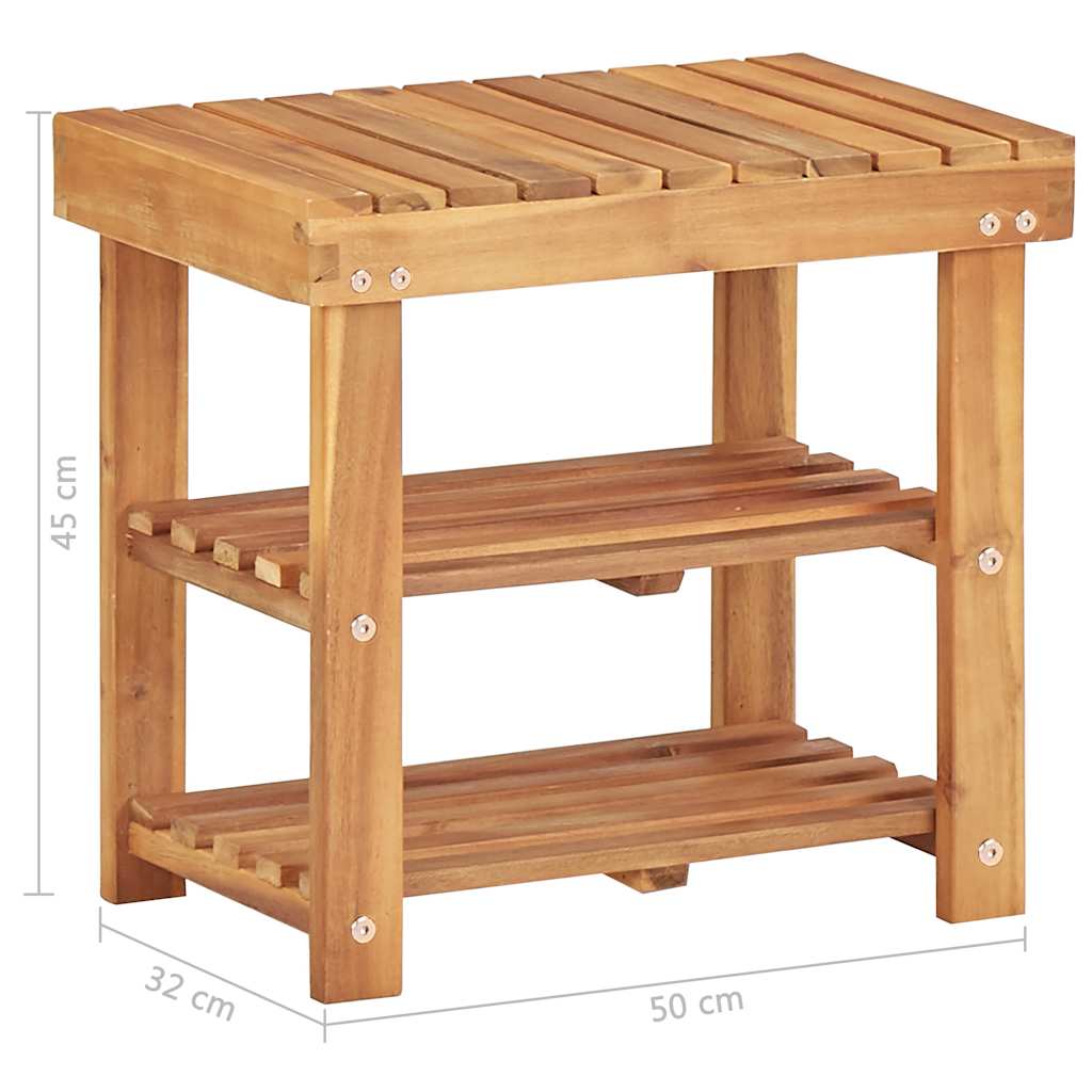 45929 vidaXL Shoe Rack 50x32x45 cm Solid Acacia Wood