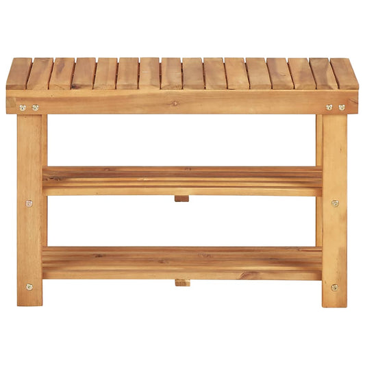 45930 vidaXL Shoe Rack 70x32x46 cm Solid Acacia Wood