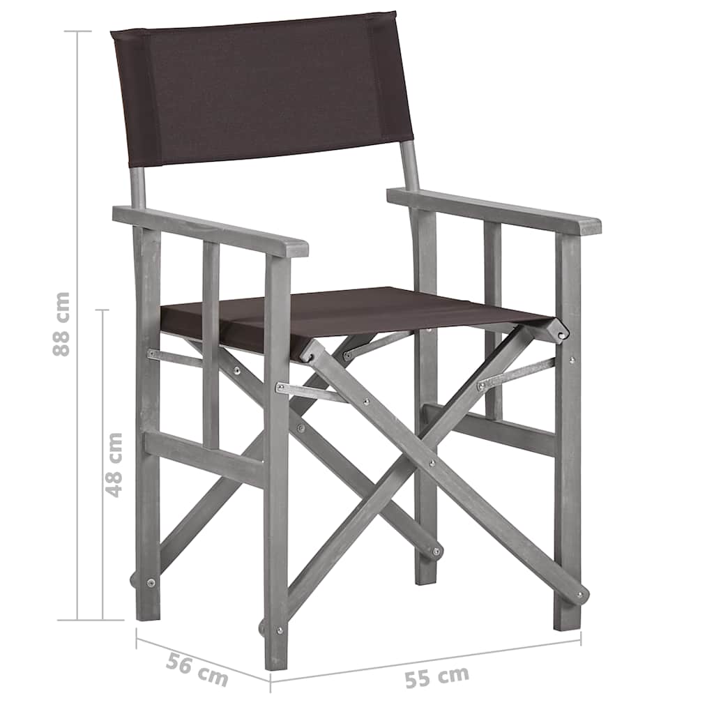 45950 vidaXL Director's Chairs 2 pcs Solid Acacia Wood