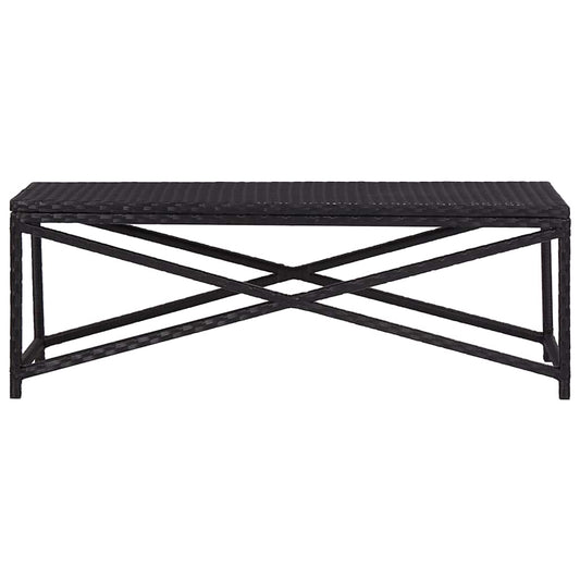 46210 vidaXL Garden Bench 120 cm Poly Rattan Black
