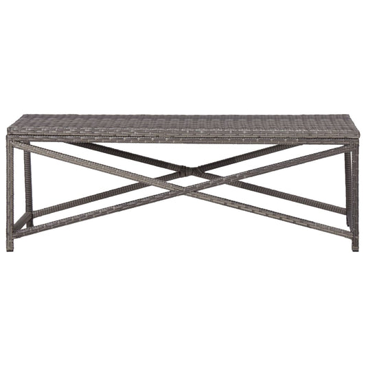 vidaXL Bench | Grey | PE Rattan, Powder-Coated Steel | 120 cm | Tough | Bench