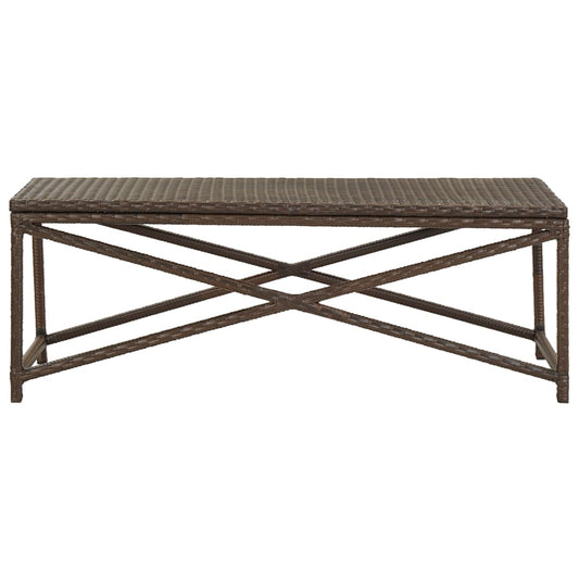 vidaXL Bench | Brown | Polyethylene rattan and powder-coated steel | 120 cm