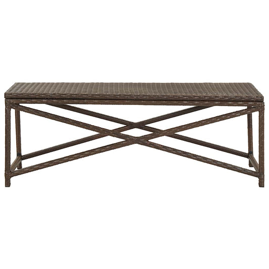 46212 vidaXL Garden Bench 120 cm Poly Rattan Brown